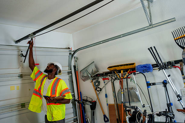 Professional Garage Door technician working in Raymond, WA
